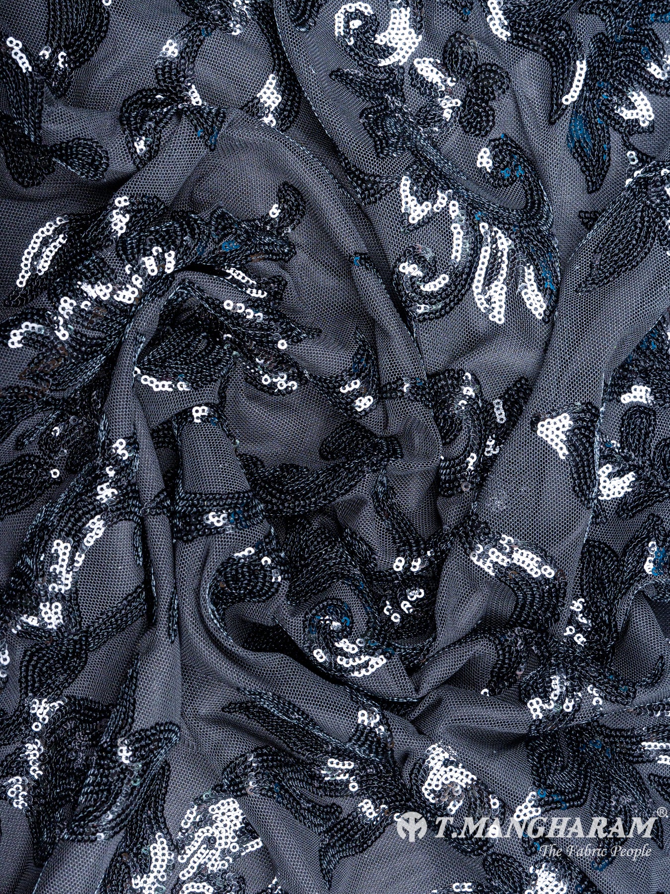 Black Fancy Net Fabric - EC4056 view-4