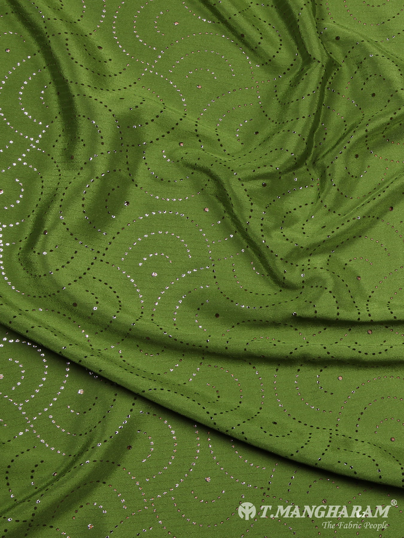 Olive Green Crepe Fabric - EA0191 view-3