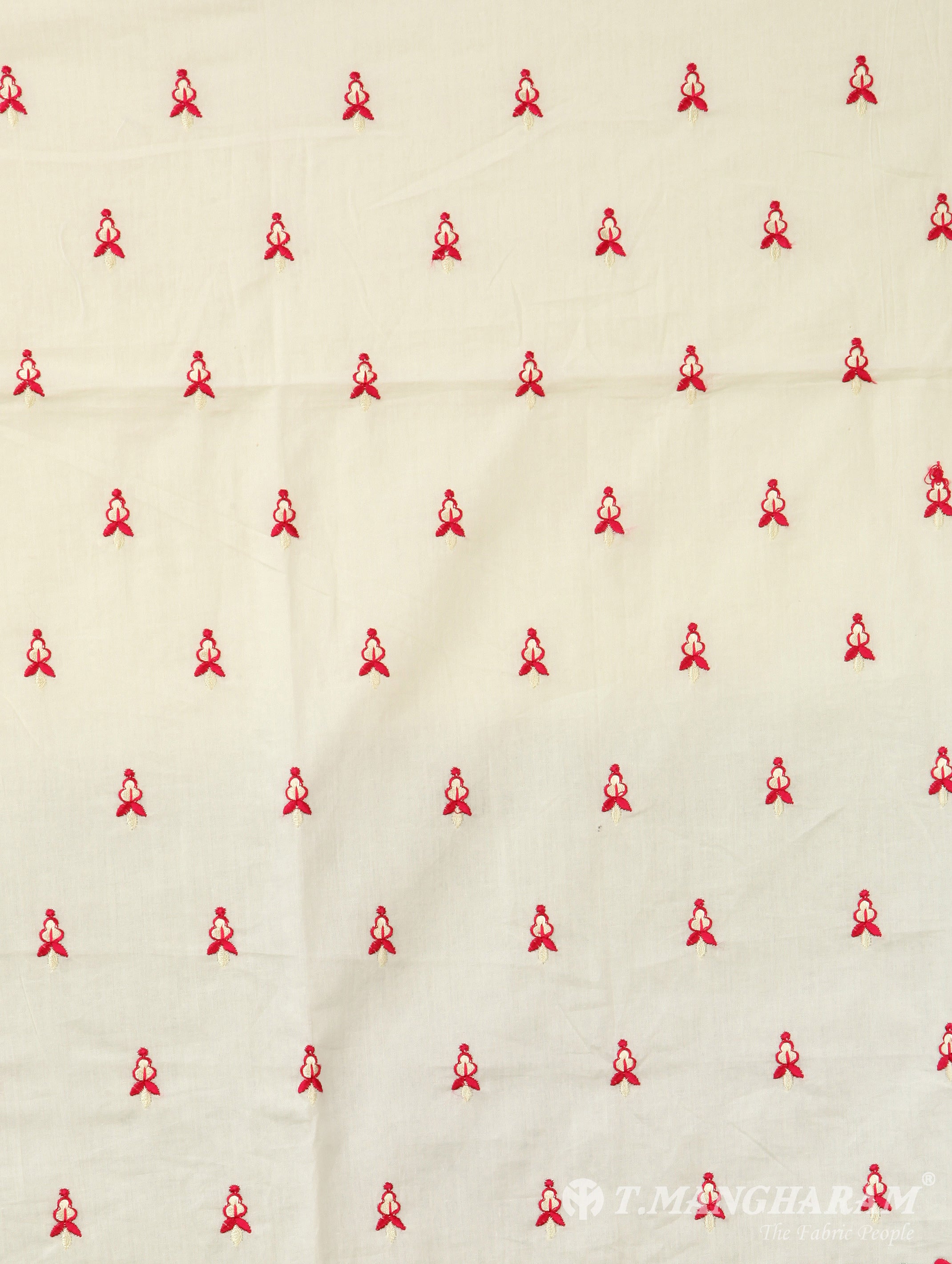 Off-White Cotton Chudidhar Fabric Set - EF0097 - View 2