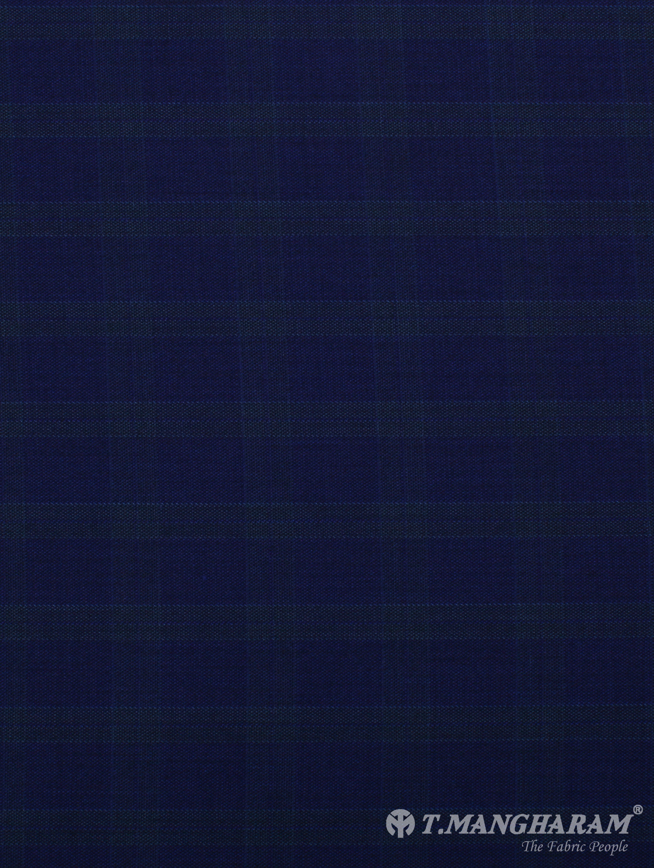 Blue Poly Wool Suiting Material - EH0035 View-3