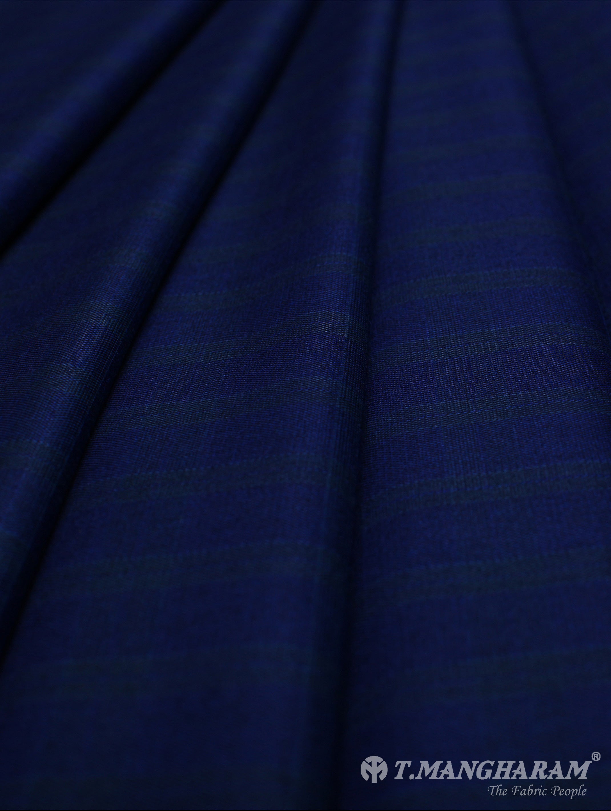 Blue Poly Wool Suiting Material - EH0035 View-1