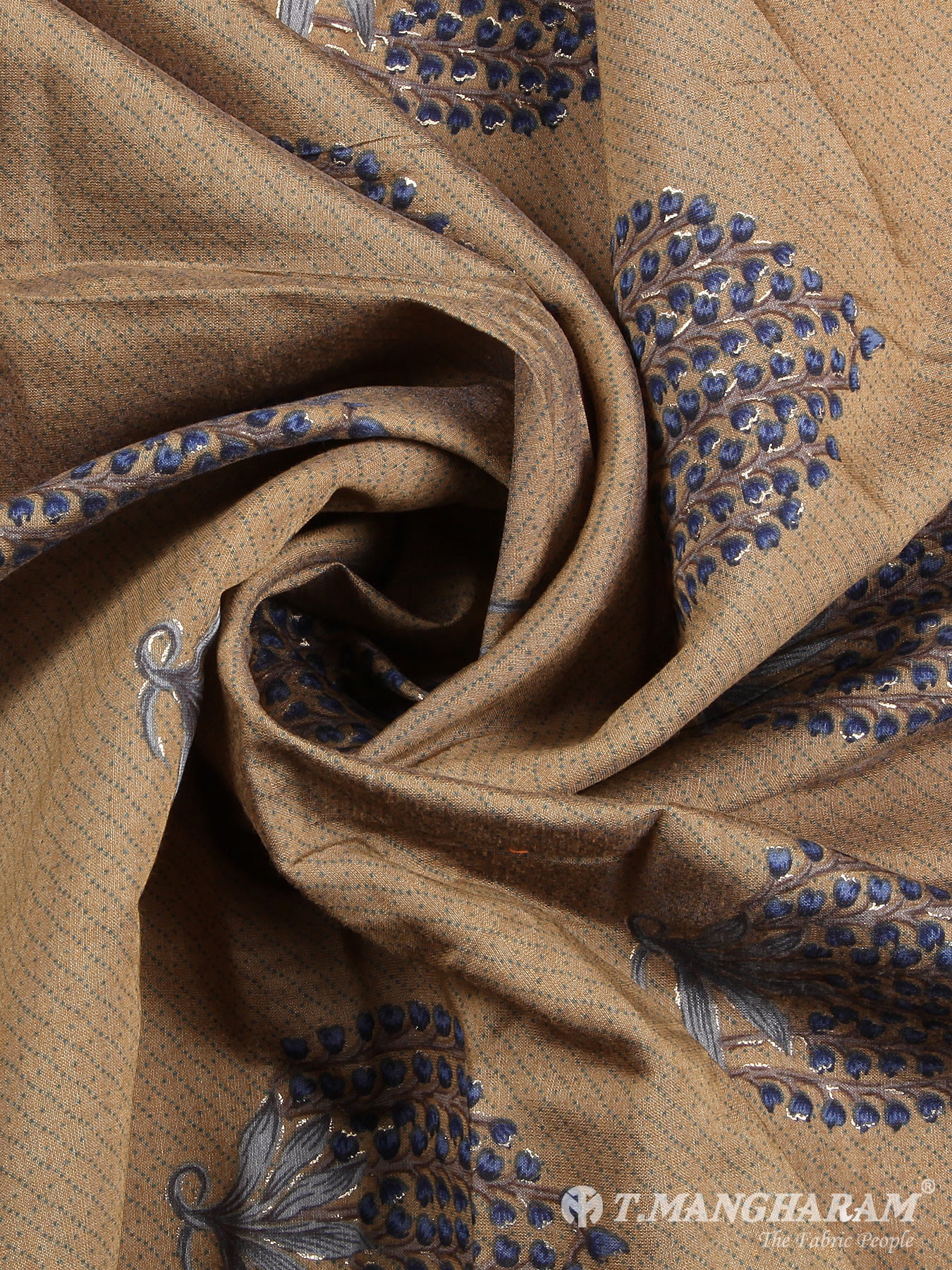 Khaki Muslin Cotton Fabric - EB0005 view-1