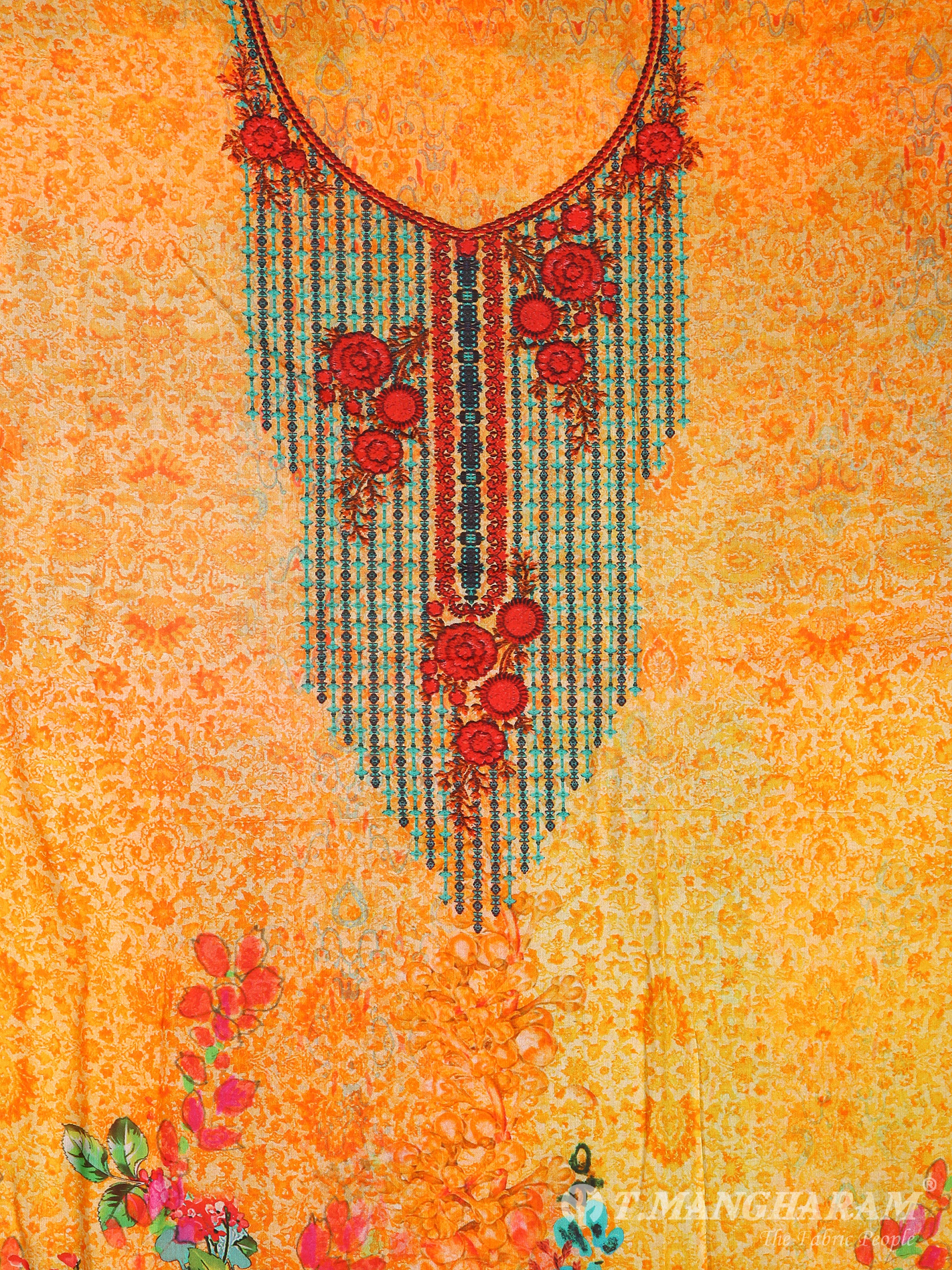 Orange Cotton Chudidhar Fabric Set - EF0155 View-2