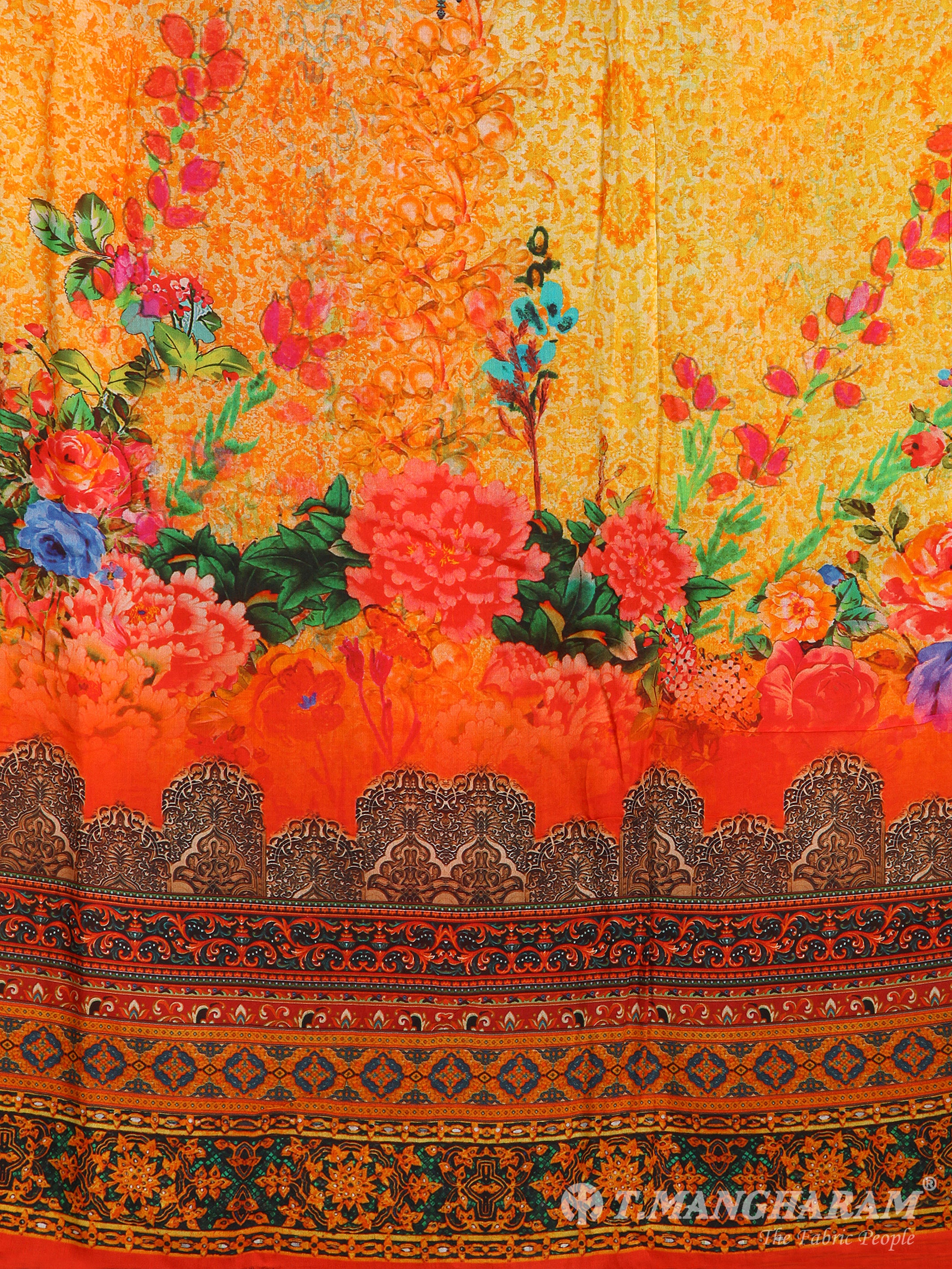 Orange Cotton Chudidhar Fabric Set - EF0155 View-3
