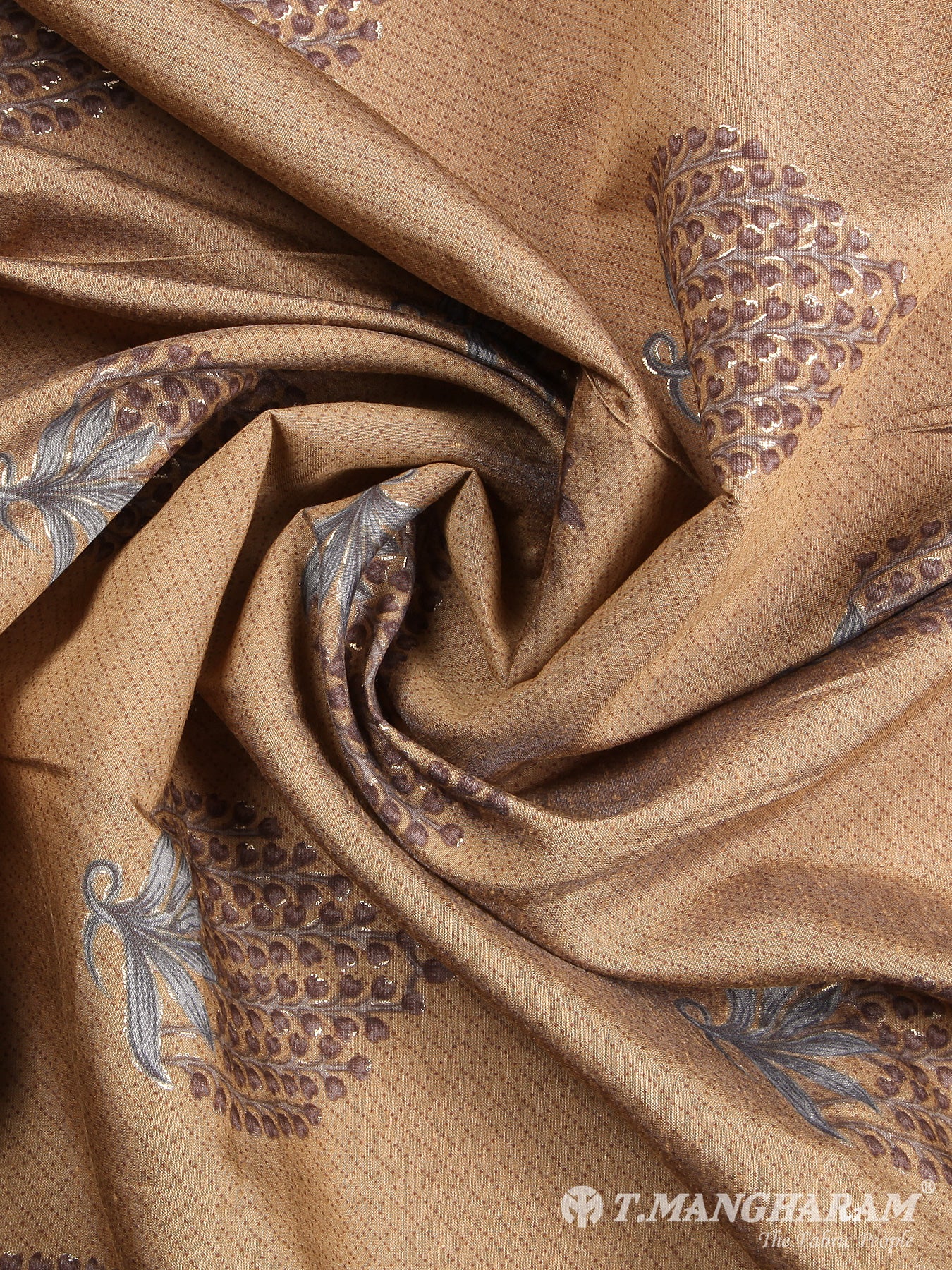 Khaki Muslin Cotton Fabric - EB0004 view-1